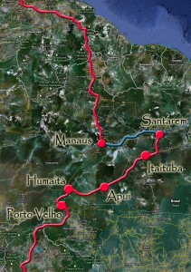 Solidream's route through the Amazon rainforest