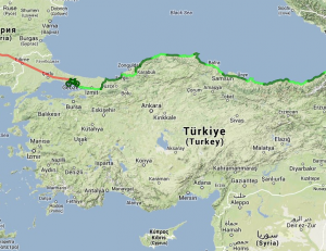 Carte de notre trajet en Turquie